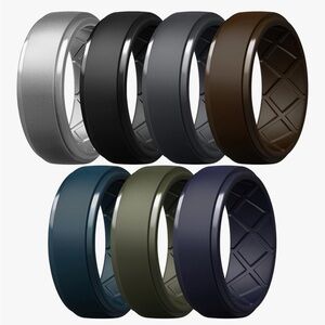 Egnaro Men’s Silicone Rings 10mm Wide 2.5mm Thick Wedding Bands Fits 11.5-12